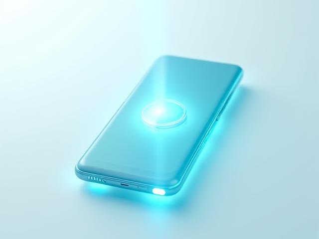 Ein Smartphone, umgeben von einem leuchtenden Schutzschild, der Wartung und Support symbolisiert