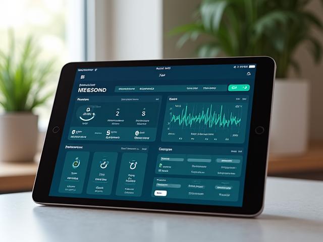 IoT Dashboard App auf einem Tablet-Mockup