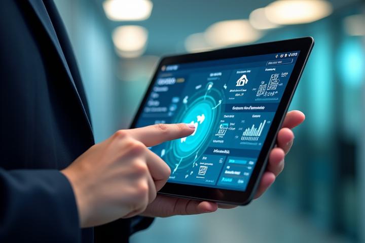 Vernetztes IoT-Dashboard auf einem Tablet
