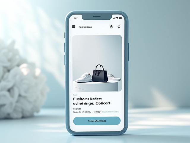 Ästhetische Produktdarstellung in einer fiktiven Shopping-App auf einem modernen Smartphone