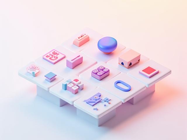 Organisierte Sammlung von App-Design-Assets, wie Icons und Illustrationen