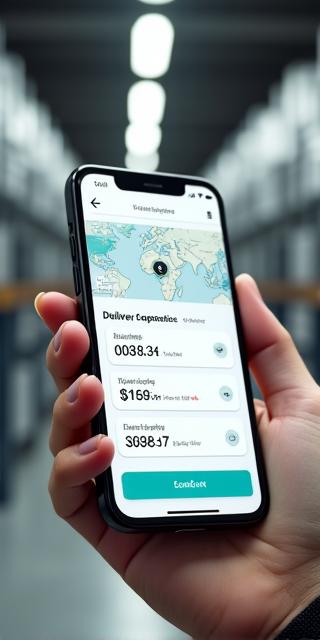 Smartphone-Mockup zeigt die anwenderfreundliche Logistik-App