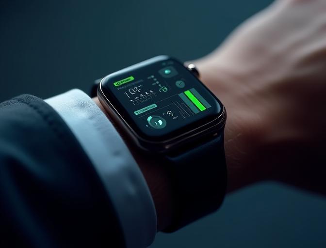 Smartwatch zeigt Kalendererinnerungen und To-Do-Listen an, symbolisierend Produktivitätssteigerung.